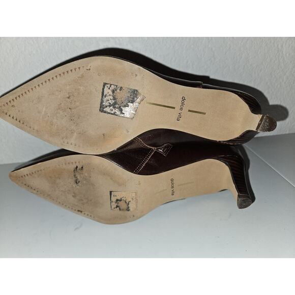 Dolce Vita Leather Heel Zip Booties - Women's Size 7 (Brown) - Picture 8 of 9